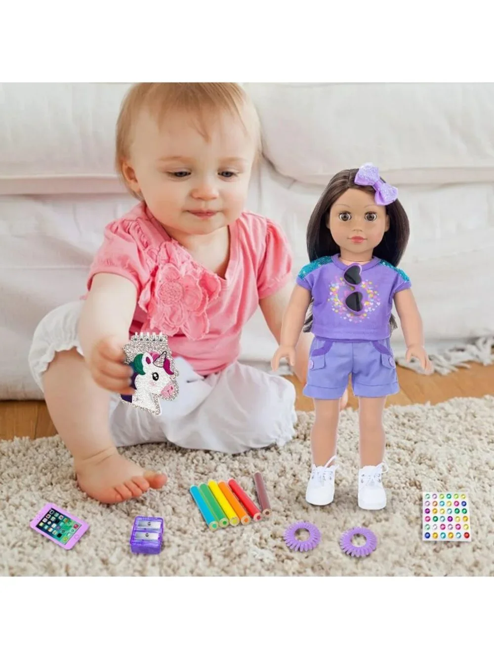 17-Piece 18-Inch Doll Clothes & Accessories Set for Girls - Fun School Supplies!